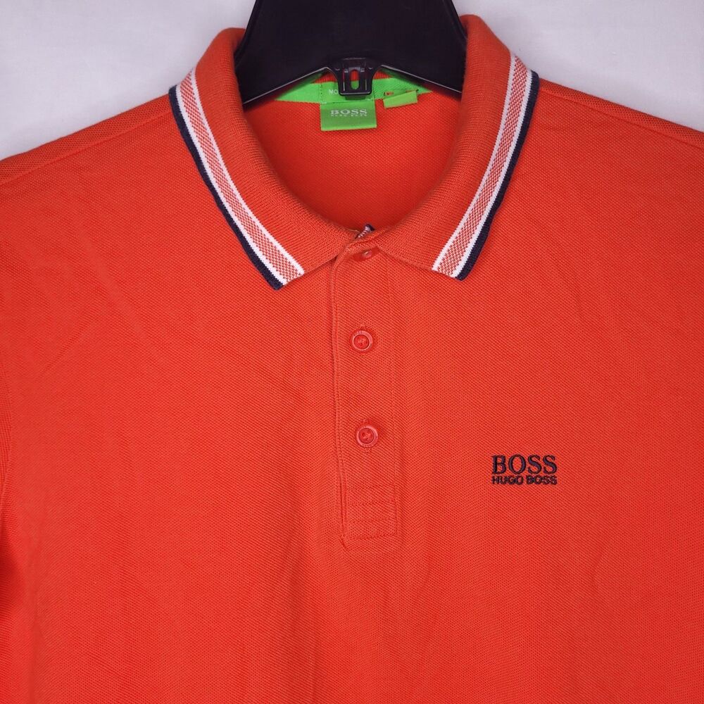 Hugo Boss Polo Shirt Mens Medium Red Short Sleeve Modern Fit